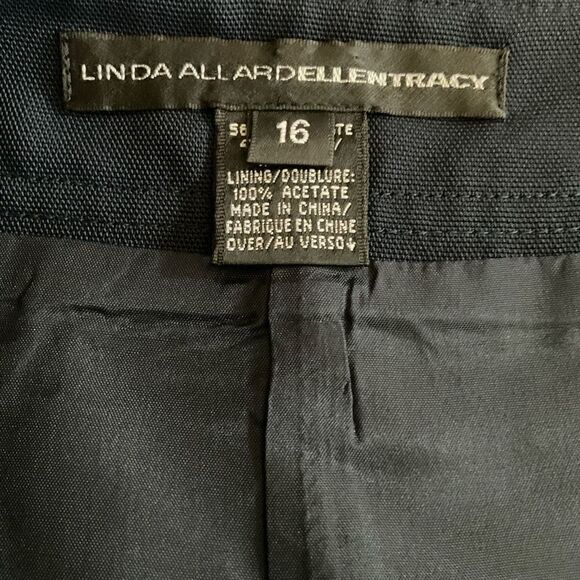 Ellen Tracy Midi Skirt Tulip Hem Navy Blue Side Zipper Closure Women Size 16 - Picture 3 of 9